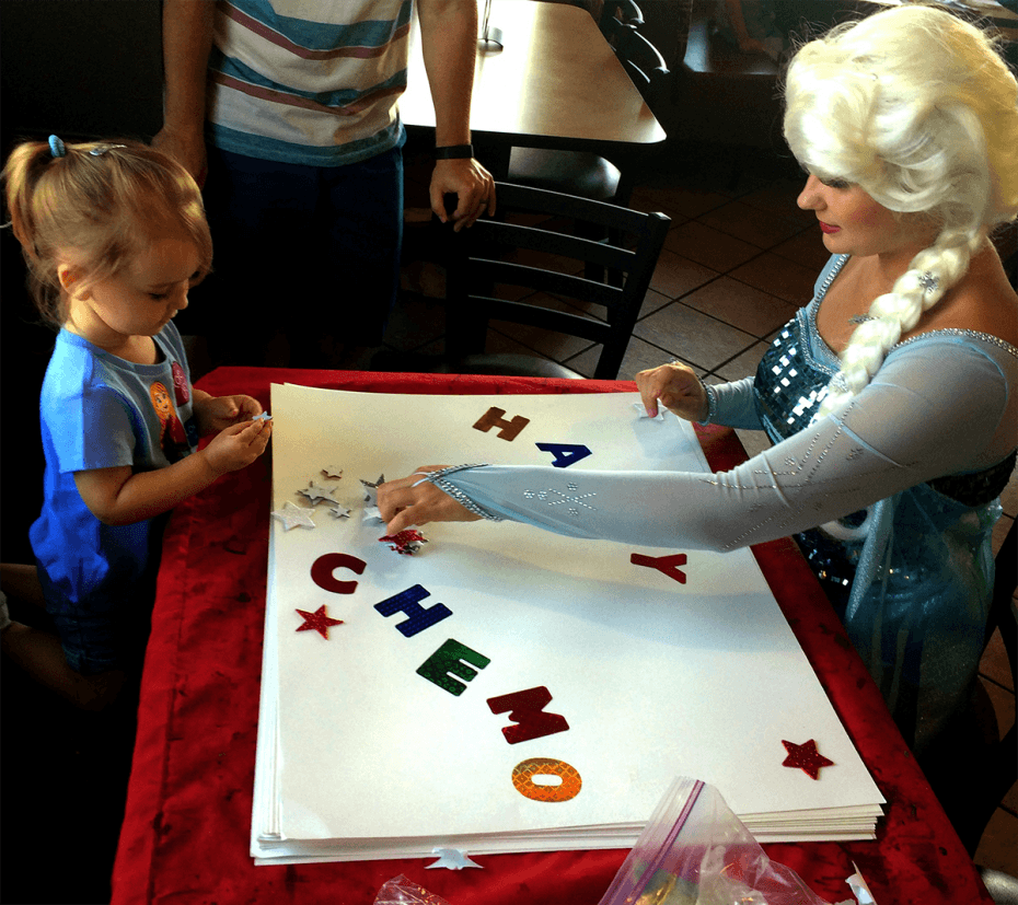 Queen Elsa visiting kids at CHOC